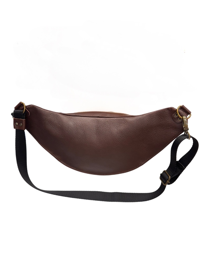 Sac banane en cuir d'Italie.