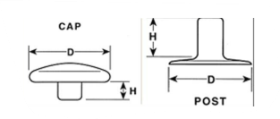 Bouton Pression Poteau, Série 80. Antirouille