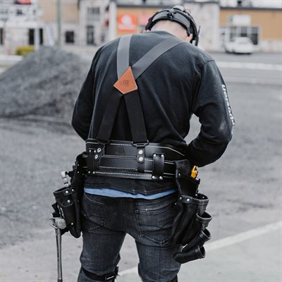 Pro M12, Sac à outils complet avec ceinture, bretelles et poches.