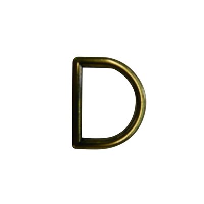 Brass plated D ring 1- 3/8, 6mm/4gge 