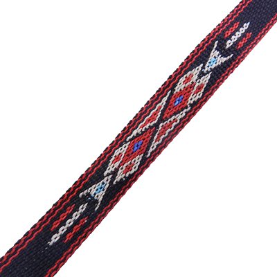 Bande tissée 3/4" noir et rouge (5 pi.)