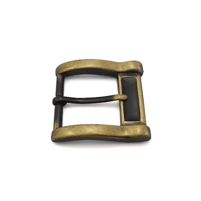 1 1/8 antique buckle with brown enamel 