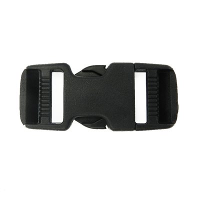 1'' Acetal double adjustment buckle, black 