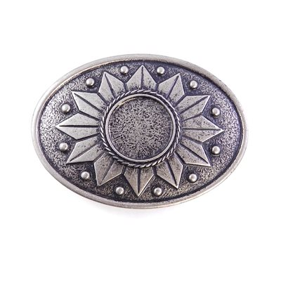 1" 1/2" antique nickel sunflower buckle 