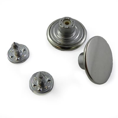 Nickel flat jeans button (pack 12)