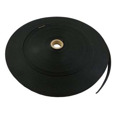 Courroie nylon 1" noir (100 mètres)