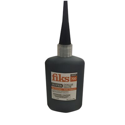 Flexible black cyano glue grade 700.