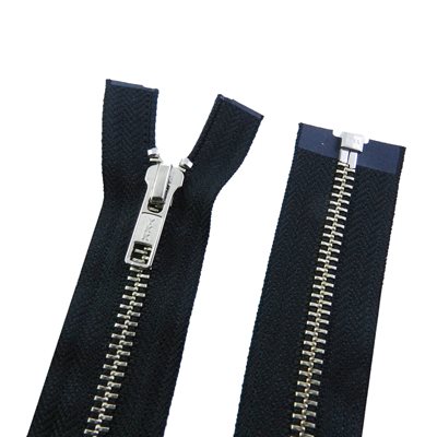 YKK #5, 36 separable auto zipper, nickel tooth. Black.