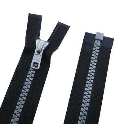 Zipper auto YKK #5VS 30 teeth silver, black separable. 