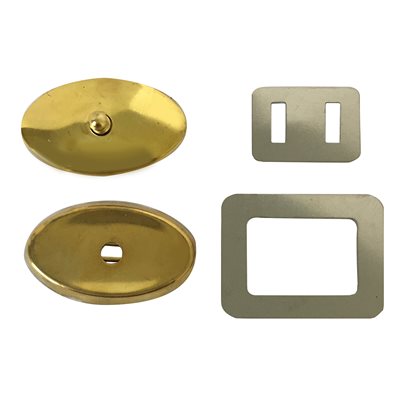 1X1/2 Gold pressure clasp.