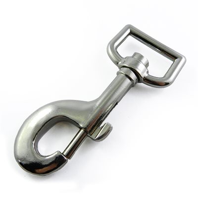 Carabiner 1 X 3-1/4 strong flat rotating nickel.