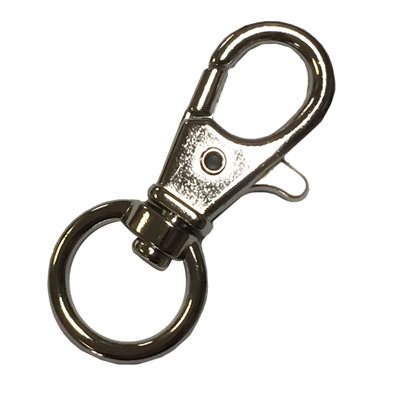 Carabiner, round nickel rotating scissor. 1/2x 1-3/4.