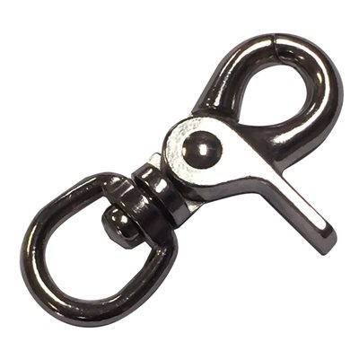 Carabiner 7/16x2-1/4 nickel chisel pl. oval base.