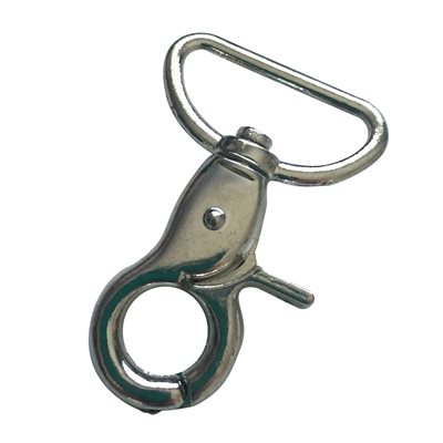 Carabiner 1" x 1-3/4" Nickel, rotating scissor base D