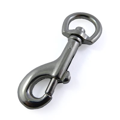 Carabiner 1/2x2-1/4 strong rotating round light nickel.