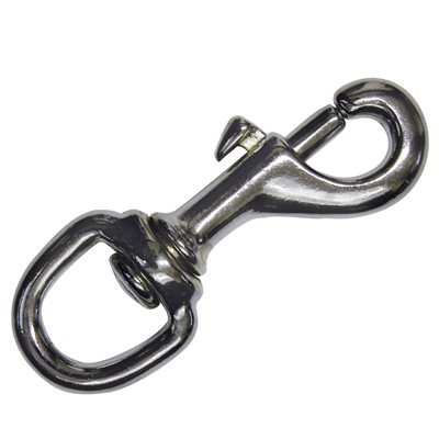 1/2x2-3/8 strong rotating round nickel carabiner.