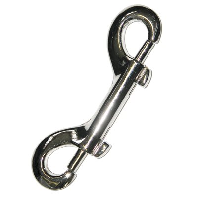 Carabiner 2 hooks 3-1/2 long nickel 