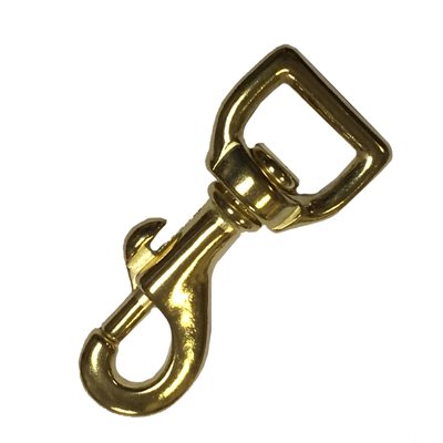 Carabiner 3/4" x 3 Strong, rotating flat brass