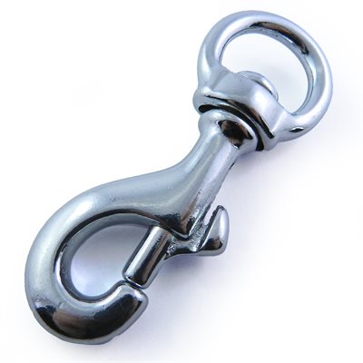 3/4x3-1/4 strong rotating round chrome carabiner.