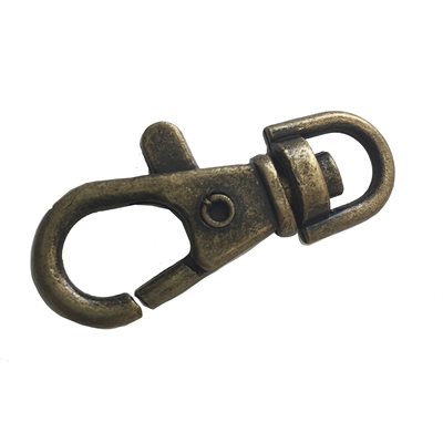 Antique gold rotating carabiner 9/32x 1-1/2(7x40mm).