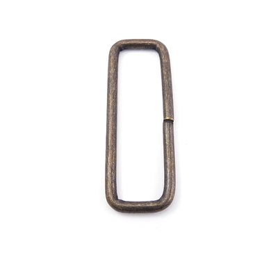 Rectangular round wire loop 1-1/2 X 3/8 antique gold.