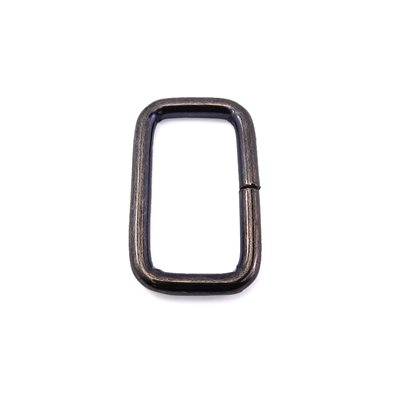 Passant rectangle fil rond 1 X 1/2 gun metal