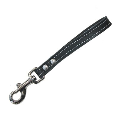 1/2 x 5 to 8 leather handle, with Nickel carabiner.