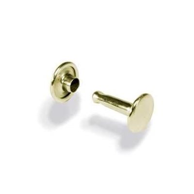 Rivet dble tête moyen (9.5mmx7.9mm l)  laiton (100)  2 part.