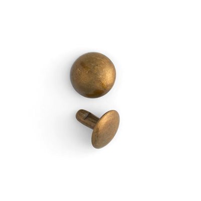 Domed rivets 10mm - 3/8 anti.brass plated (100) 2 parts