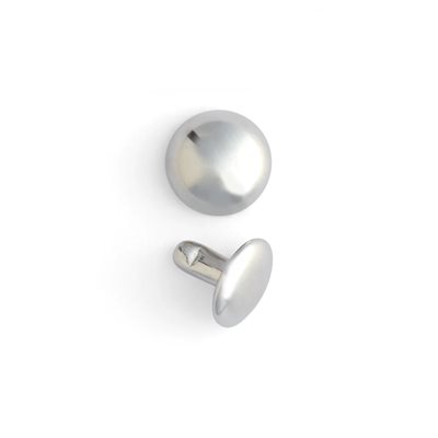 Domed rivets 10mm - 3/8 nickel plated (100) 2 parts