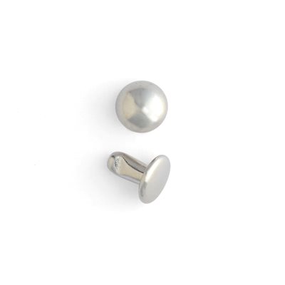 Domed rivets 7mm 9/32 nickel plated (100) 2 parts