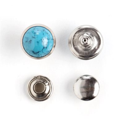 Rivets turquoise 7mm - 9/32 (10) 2 parties