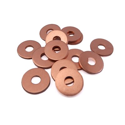 Copper rivet washers.