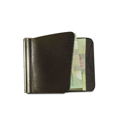 Porte-billets simple cousu en cuir refendu 