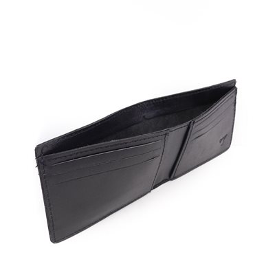 Porte-feuille cuir refendu noir  8 cartes 