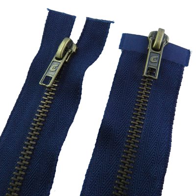 Canzip #5 auto zipper, 36 separable, 2 ways, antique brass tooth 
