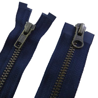 Fermeture à glissièreauto YKK #5 36 séparateur. 2 sens, dents laiton antique.