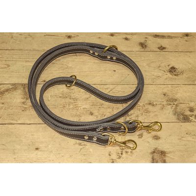 Double leather training leash, multifunctional 3/4 x 72".