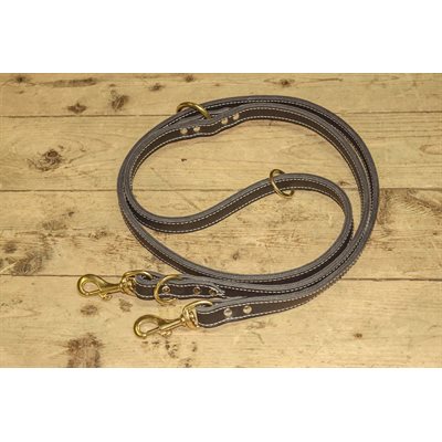 Double, multifunctional leather training leash 1/2x72''.