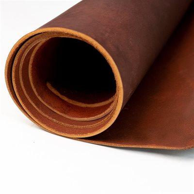 Buffalo Leather Matte Chocolate Brown 8-9 oz. Pull-up effect.