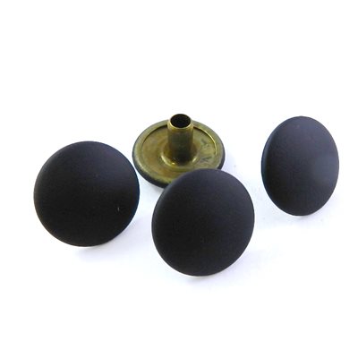 Boutons pression Noir mât Série 95: Tête longue.