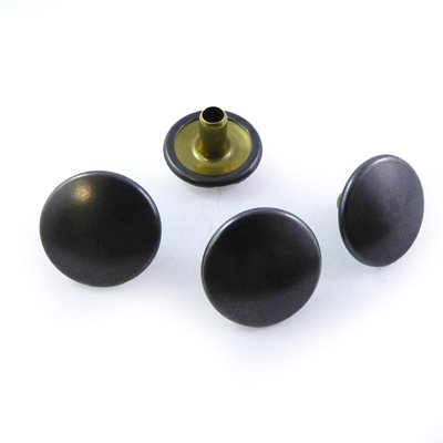 Tête bouton pression gun metal anti-rouille