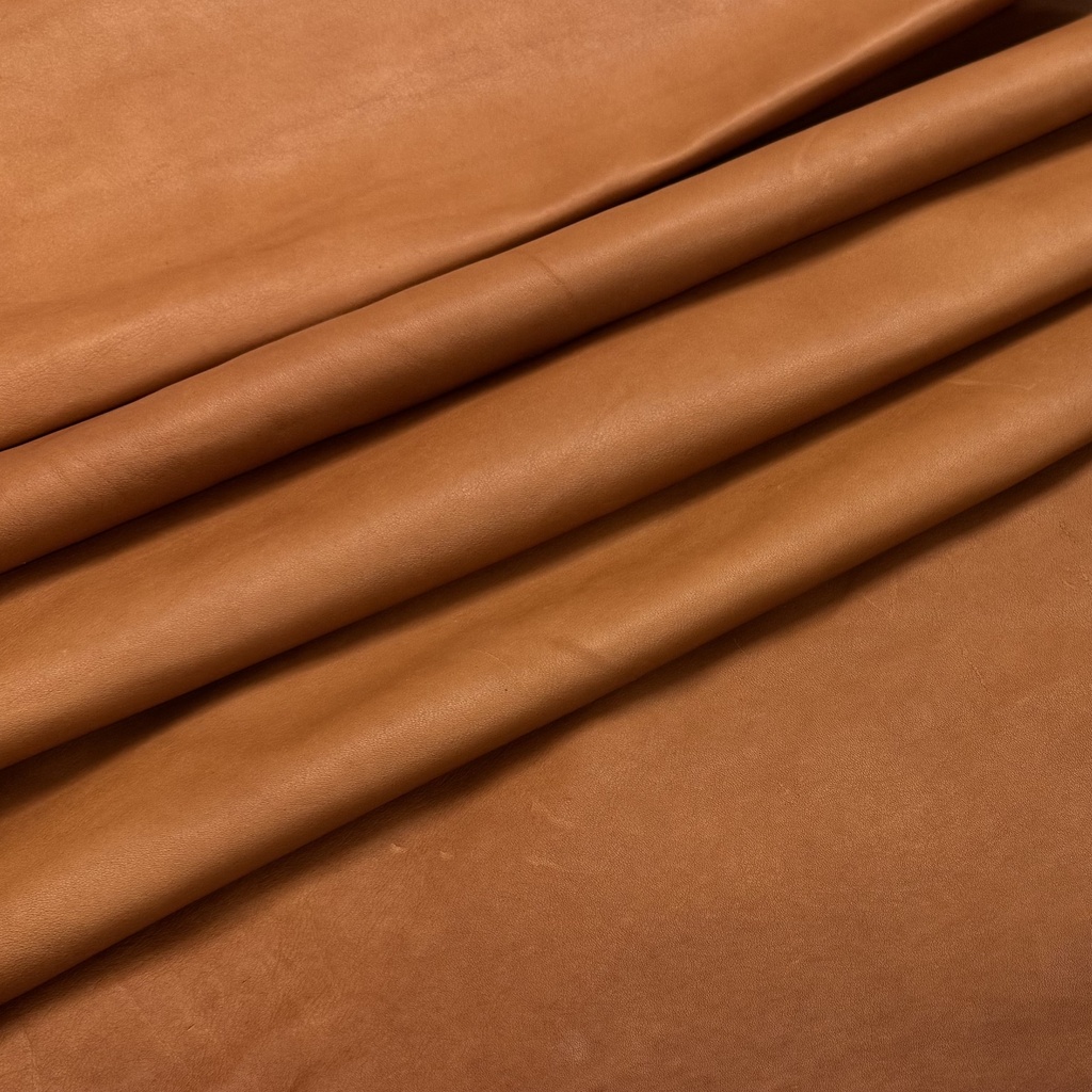 Natural Pumpkin Plushed Leather Deercow. A Grade.