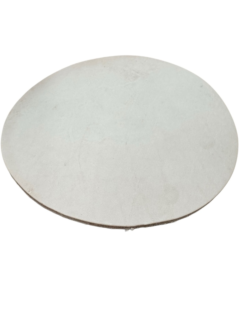 6.5" round natural 'skirting' leather, vegetable tanned.