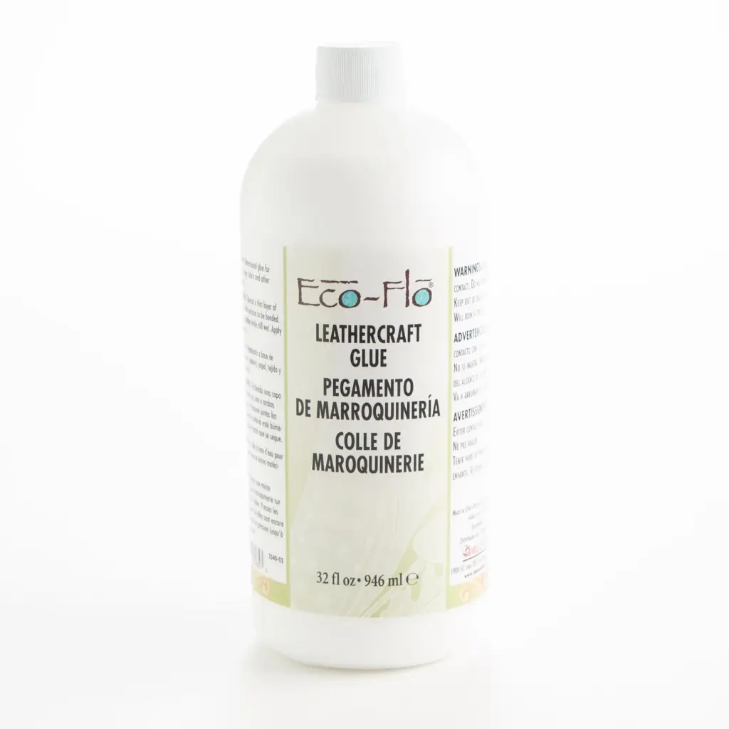 Eco-Flo leather goods glue, Tandy Leather.