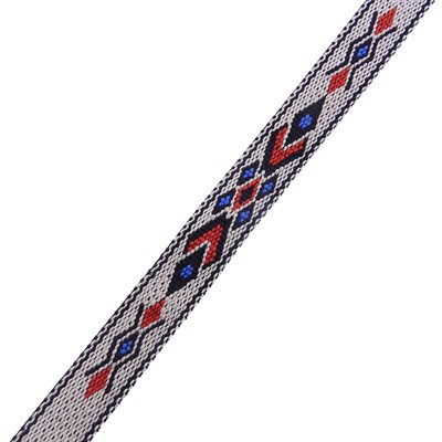 [1028-04] 3/4 white and blue woven strip (5 ft.)