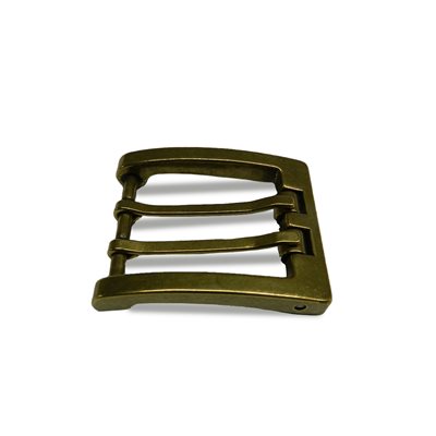 [Q4] 13/8 single roller buckle 2 gilt gold rods 