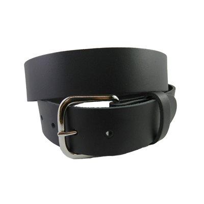 Ceinture 1-1 / 2" travailleur, cuir noir non rainuré.