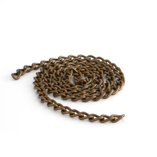[1106-01] Nickel free steel chain 2.5mmx36 antique brass