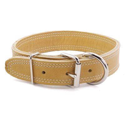 Double latigo collar 1-1/2x 22 to 28 white stitched 